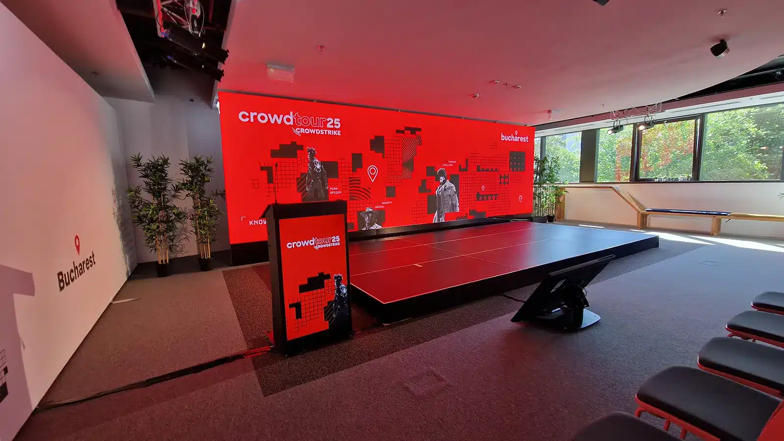 Cybersecurity Roadshow 2025 Bukarest Bühne LED Wand